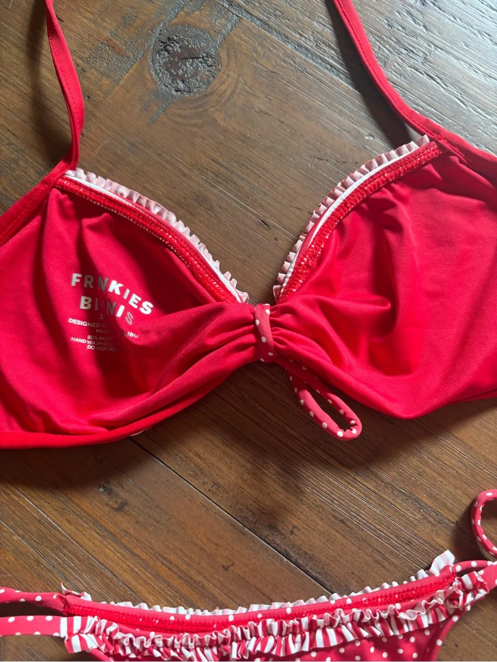 NWT Frankie’s bikinis scarlet dot bikini set